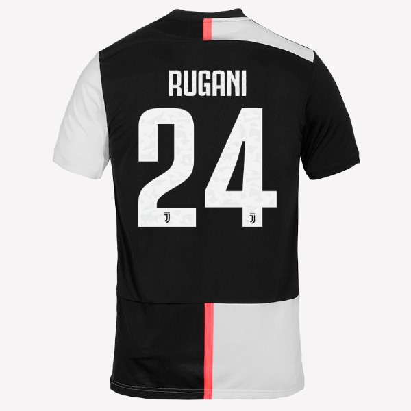 Maillot Football Juventus NO.24 Rugani Domicile 2019-20 Blanc Noir
